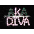 Costume letter rhinestone broche cristal peito